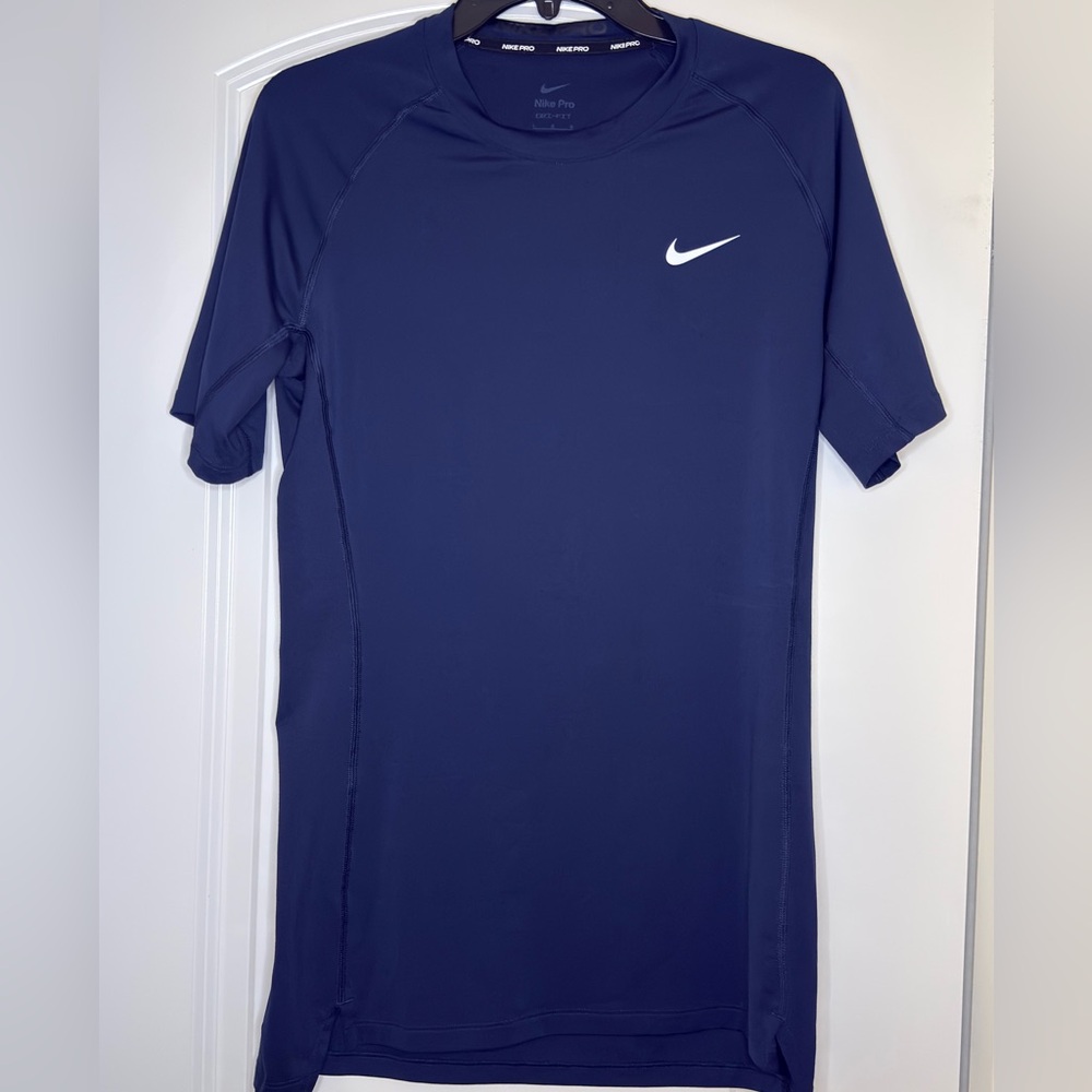 Nike Pro Tight Compression Shirt Size Large Men’s Navy Blue